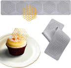Honeycomb Molds Silicone (2 PCS) Jopgeey Tuile Fondant Molds with Hollow 3D Beehive Candy Lace Silicone Mold for Baking, Polymer Clay, Sugar Craft Dessert Cupcake Cake Decorating