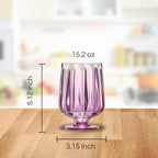 15oz Unbreakable Premium Drinking Glasses Set of 4 - Super Grade Acrylic Plastic - Perfect For Gifts - European Style Shatterproof BPA-free Glassware Dishwasher-Safe, Indoor & Outdoor (Purple-Lilac)