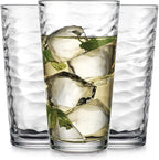 Glaver's Drinking Glasses Set of 10 Highball Glass Cups, 17 Oz Cooler Glassware. Home and Bar Everyday Basic Drinkware Elegant Kitchen Glasses for Water, Juice, Cocktails, Iced Tea.