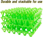 4-Pack Plastic Egg Tray Egg Crates, 30-Egg Flats, Stackable, Durable, Reusable, Green