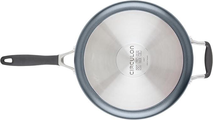 Circulon A1 Series with ScratchDefense Nonstick Induction Cookware, Large Saute Pan with Lid, Nonstick Pan, 5-Quart, Graphite