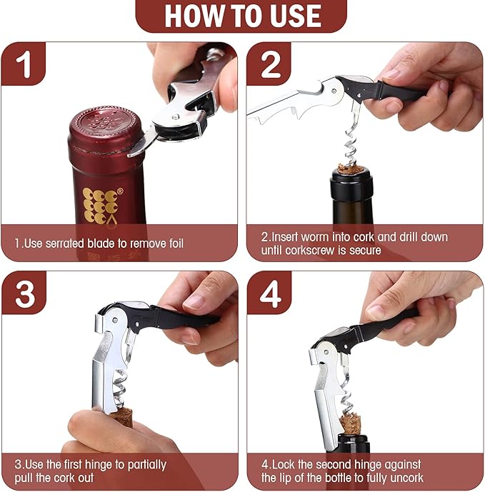 Wine Keys Opener Travel Corkscrew Wine bottle Opener Waiter Beer Bartender for Home Office Kitchen Restaurant Bar Applications(Black,16 Pieces)