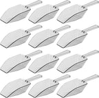 Clear Mini Plastic Acrylic Scoops 12 Pcs | 5.5” Kitchen Scoop | Wedding Desserts | Candy Buffet, Ice Cream, Protein Powders, Coffee, Tea, Flour (12 Pack, 5.5")
