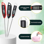 Copkim 6 Set Waterproof Food Thermometer for Water, Liquid, Candle and Cooking Digital Meat Thermometer with Long Probe Instant Read for Kitchen BBQ Grill Candy (Black,White,Red)