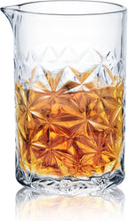 KITESSENSU Cocktail Mixing Glass 24oz 710ml - Crystal Bartender Accessories Glass Beaker to Mix & Stir Cocktails - Thick and Sturdy Bottom - Premium Seamless Design