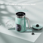 Maestri House Milk Frother, Variable Temp and Froth Thickness Milk Frother and Steamer, 14.1OZ/400ML Smart Touch Control Foam Maker, Memory Function for Latte, Warm Milk, Hot Chocolate (Blue)