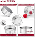 P&P CHEF 9.5 Inch Cake Pans Set, Round Baking Pan Stainless Steel Layer Birthday Wedding Cake Oven Pans, Non Toxic & Heavy Duty, Deep Side & Mirror Finish, Dishwasher Safe, (2Pcs)