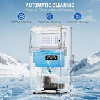 Commercial Ice Maker Machine 110 LBS/24H, 36 Ice Trays Freestanding & Undercounter Ice Machine Stainless Steel with 20 LBS Ice Storage Capacity, Ice Maker with Water Line and Filter, Dual Water Inlet