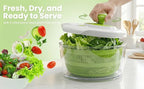 7-in-1 Large Salad Spinner & Vegetable Chopper with Container - Multi-function Lettuce Spinner Fruit Washing Bowl with Strainer, Grater, Slicer, Julienne, Spiralizer, Ribbon Cutter & Dicer