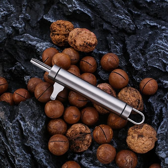 Totority Heavy Duty Walnut Opener and Macadamia Nut Cracker 304 Stainless Steel Household Nut Sheller Tool for Pecans and Hazelnuts, Kitchen Specialty Gadget for Home Use