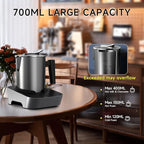 4-in-1 Electric Milk Frother and Steamer, Large 13.5oz Stainless Steel Pitcher, Hot & Cold Foam Maker and Milk Warmer for Lattes, Cappuccinos, Macchiato,Hot Chocolate, Dishwasher Safe