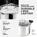 GOTHAM STEEL 5 Qt Stainless Steel Stock Pot Multipurpose Pasta Pot with Strainer Lid & Twist and Lock Handles, for Soup, Spaghetti, Rice, Induction Ready, Dishwasher Safe