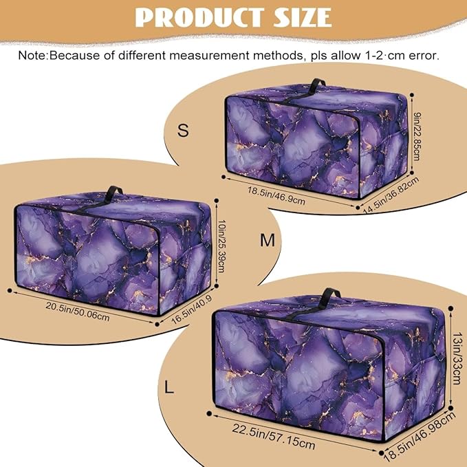 Marble Print Toaster Oven Cover for Kitchen Counter, Heavy Duty Heat-resistant Dust-proof Cover for Microwave Oven, Fit Most Small Appliance, Purple (Small-14.5 * 18.46 * 9 inches)