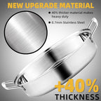 JY COOKMENT 22" Large Roasting Pan with Rack and Lid,Oval Turkey Roaster Pan for oven,Stainless Steel Roasting Pan with rack,Best Gift for Mother or Father.