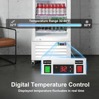 Commercial Beverage Refrigerator with Glass Door, 383L Display Fridge Beverage Cooler with Customizable Lightbox Adjustable Shelves, Drink Fridge Merchandiser for Restaurant Shop, White