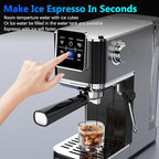 URintells Cuising Espresso Machine 20 Bar,Touch Screen Espresso Maker with Steam Milk Frother,Stainless Steel Expresso Coffee Machine for Cappuccino Latte Cold Brew,1350W Fast Heat Up System,Black
