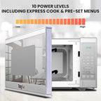 Total Chef 0.9 Cu Ft Microwave Oven – Compact Countertop Microwave, Small Stainless Steel Kitchen Appliance with Digital Touch, Pre-Set Functions, 10.6” Turntable, 900 Watt, Microondas Pequeños