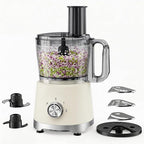 OLIXIS Food Processor 10.5 Cup, Vegetable Choppers with Slicing Shredding Chopping Kneading, Dishwasher Safe, Food Grinder, Stainless Steel Blades, for Smoothie Fruit Dough, 2.6QT, White