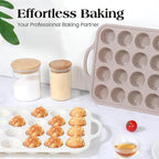 Vinino 2Pack Mini Silicone Muffin Pans for Baking with Metal Reinforced Frame, 24 Cups Mini Size Nonstick Cupcake Pan, BPA Free Oven Dishwasher Safe Baking Mold for Muffins Cupcakes