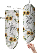 Hglian Sunflower Grocery Bag Holder Storage Organizer,Plastic Bag Holder for Garbage Shopping Trash Bags,Quote Religious Sayings Blessing Home Kitchen Decor