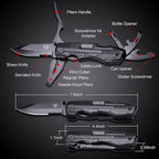 Multitool Pocket Knife for Men, Christmas Stocking Stuffer, Gifts for Boyfriend, Him, Husband, Dad, Multi Tool Tactical Plier With Nylon Sheath, LOVE