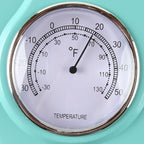 Lily's Home - 9.5 Inch x 12.5 Inch - Retro Kitchen Wall Clock, Vintage Wall Clock with a Thermometer and 60-Minute Timer, Ideal for Any Kitchen, Office, or Diner (Turquoise)
