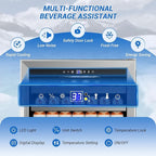 24" Beverage Refrigerator Undercounter | 180 Can Capacity | Built-In Undercounter Cooler | Glass Door for Soda, Water, Beer | Home, Bar, or Office Use