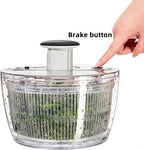 Cove Carol Large Salad Spinner, One-Handed Press-Type Vegetable Dryer, Built-in Filter Suitable for Fruits, Lettuce, and Vegetables; Salad Spinner, Lettuce Spinner 6.3 QT, Black