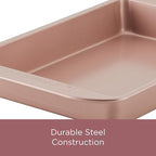 Farberware Nonstick Bakeware, Nonstick Cookie Sheet / Baking Sheet - 10 Inch x 15 Inch, Rose Gold Red
