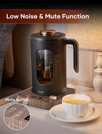 Electric Tea Kettle, INTASTING Glass Electric Kettle with tea Infuser and Precise knob temperature control, 1200W Fast Heating, BPA-Free, Easy to Clean, 1 Liter (Wood)