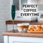 Zulay Kitchen Patented Tornado Triple Whisk Milk Frother with 4 Duracell Batteries – Handheld Foam Maker for Coffee, Lattes, Matcha & Hot Chocolate – Rich, Creamy Froth in Seconds - Dark Green