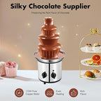 "Classic" Home Chocolate Fountain, 4 Tier Heated Chocolate Gountain Party Dark Dipping Chocolate Electric Fondue Machine for Party, Wedding, Events (4 Tier Sliver Chocolate Fountain)