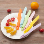 6 Pieces Plastic Fruit Knife: Food-Grade, Kid Kitchen Knife Set Safe | Children's Safe Cooking Knives Perfect for Fruits, Cake, Vegetables & Daily Kitchen Use