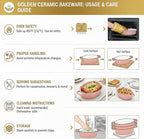 Oval Au Gratin Baking Dishes 6" x 5" for Oven Safe Cooking and Baking, Set of 4, 15 OZ Heat Resistant Ceramic Individual Gratin with Handles for Serving, Small Mini Casserole Dish, Pink