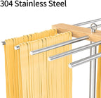 Large Pasta Drying Rack, Stable Pasta Drying Rack Collapsible for Fresh Spaghetti, 304 Stainless Steels Arms Prevents from Sticking, Drying Rack for Homemade Noddles, Tagliatelle, Fettuccine