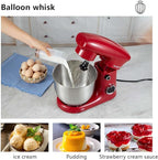 Stand Mixer, 3 in 1 Stand Mixer, 5.5Qt Electric Mixer, Mixer with Stainless Dough Hook, Wire Whip & Beater, Food Mixer for Baking, Cake and Most Home Cooks, Red