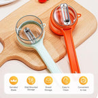 2 Pcs Peeling Knife with Storage Box, 2025 New Vegetable Peeler with Container, Kitchen Multi Function Veggie Peeler for Kids Adults, Fruit and Vegetable Peeling Knife with Catcher (Set)