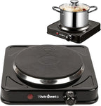Vivicreate Electric Hot Plate, Portable Countertop Electric Cooktop, Adjustable Temperature Control, 110V Extra Burner for Apartment, Dorm, RV, Small Kitchen (Single Cast Iron Burner)
