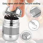 Fri4Free 2PCS Tea Infuser Strainer - Stainless Steel Strainers for Loose Leaf Tea, Steeper, Fine Mesh Ball holder with Chain Hook and Lid, Reusable Filter Bags Diffusers