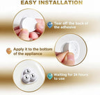 Self Adhesive Caster Wheels for Countertop - Furniture Sliders & Appliance Rollers for Kitchen, Coffee Machine, Blender, Oven - Easily Solves the Problem of Desktop Sliding (White, 24pcs)