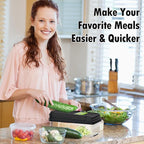 SpaceHacks 12-in-1 Vegetable Chopper, Kitchen Gadgets with 7 Blades, Veggie, Food, Onion Chopper, Cucumber Slicer, Versatile Mandoline, Includes Egg Separator & Finger Guard, Green