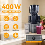 Cold Press Juicer Machines,5.8" Extra Wide Feed Chute juicer machines,350W Slow Cold Press Juicer Machines,Slow Masticating Juicer with High Juice Yield for Whole Vegetables & Fruits, Easy to Clean