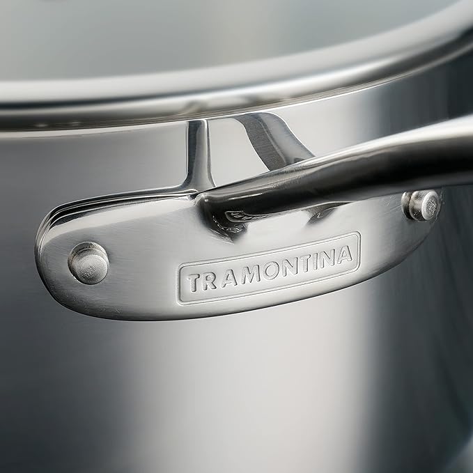 Tramontina Tri-Ply Clad Stainless Steel 14-Piece Cookware Set with Glass Lids, Pots and Pans Kitchen Set, Induction-Ready, Dishwasher-Safe, NSF-Certified