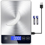 Food Kitchen Scale, Digital Food Scale 33lb Digital Kitchen Scale Precisely Measures Grams and Ounces for Meal Prep Baking and Cooking, Rechargeable 304 Stainless Steel Kitchen Scale LCD Display