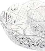 Godinger Crystal Appetizer Serving Platter for Parties Chips and Dip or Snacks Hosting Plate,Silver