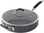 T-Fal Stone Force Platinum Non Stick Jumbo Cooker w/Lid & Helper Handle 5 Quart, Oven Broiler Safe 400°F, Long-lasting Durability, Heat Indicator, Saute Pan, Deep Fry Pan, Skillet, Pots, Pans, Black