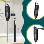 Copkim 6 Set Waterproof Food Thermometer for Water, Liquid, Candle and Cooking Digital Meat Thermometer with Long Probe Instant Read for Kitchen BBQ Grill Candy (Black)