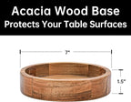 KITEISCAT Extra Large Glass Salad Bowl Set - Party Salad Bowls with Acacia Wood Base and Serving Utensils - Elegant and Practical Kitchen Must-Have