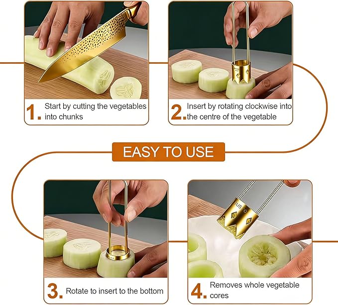 Red Bell Pepper Corer & Jalapeno Corer Tool, 304 Stainless Steel Vegetable Corer for Apple Tomato Pineapple, Ergonomic Non-Slip Handle Kitchen Gadgets, Seed Remover for Stuffed Peppers