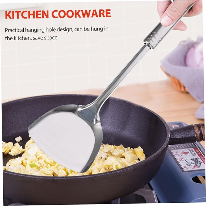 7-Piece Stainless Steel Kitchen Utensil Set Ladle Strainer and Spatula Sturdy Cooking Tools for Home Chefs for Soup Frying and Serving